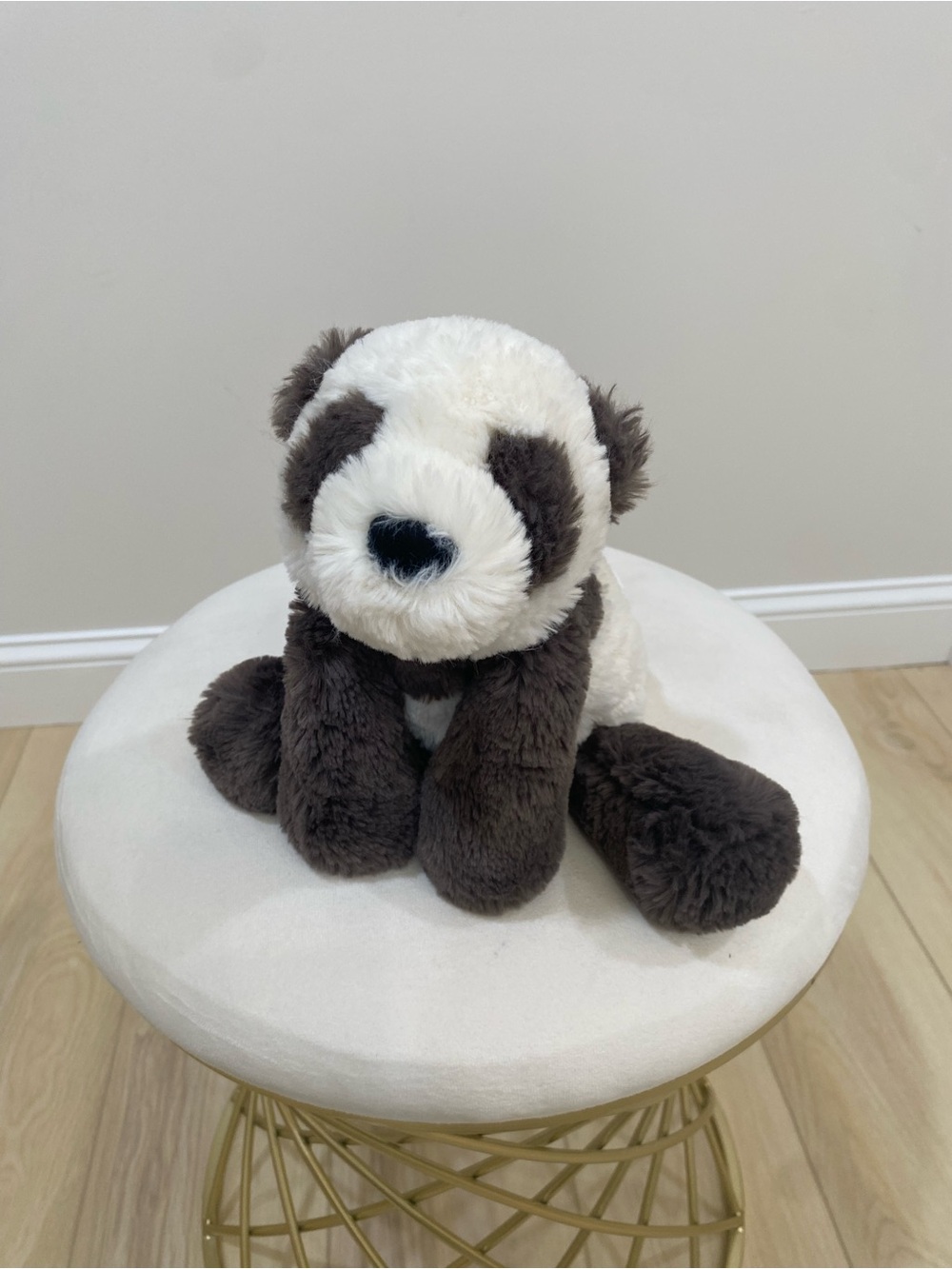 Jellycat Smudge Panda Medium 12" Plush Retired Rare Authentic Cream Gray